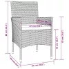 11 részes fekete polyrattan kerti étkezőgarnitúra párnákkal