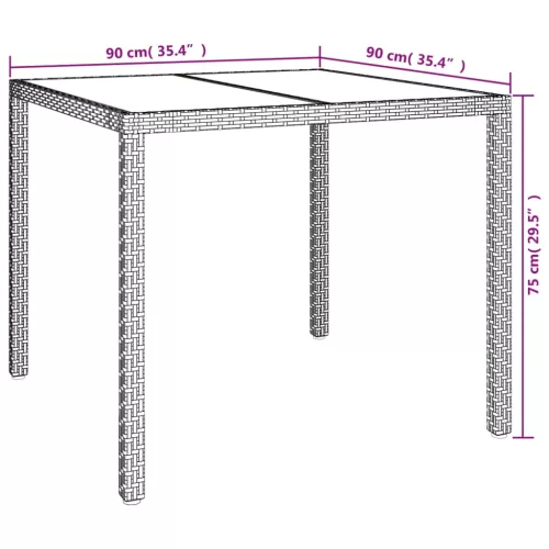  5 részes fekete polyrattan kerti étkezőgarnitúra párnákkal