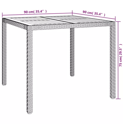  5 részes fekete polyrattan kerti étkezőgarnitúra párnákkal