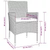  7 részes fekete polyrattan kerti étkezőgarnitúra párnával
