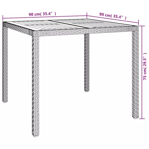  5 részes fekete polyrattan kerti étkezőgarnitúra párnákkal