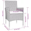  5 részes fekete polyrattan kerti étkezőgarnitúra párnákkal