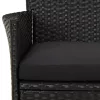  9 részes fekete polyrattan kerti étkezőgarnitúra párnákkal