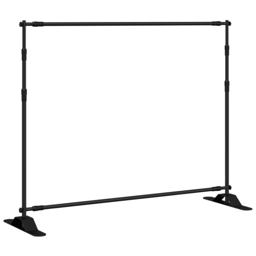  2 db fekete acél háttérállvány 254 x 243 cm