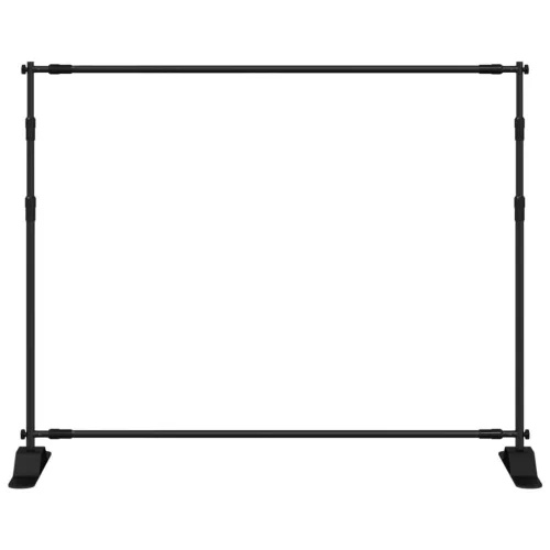  2 db fekete acél háttérállvány 254 x 243 cm