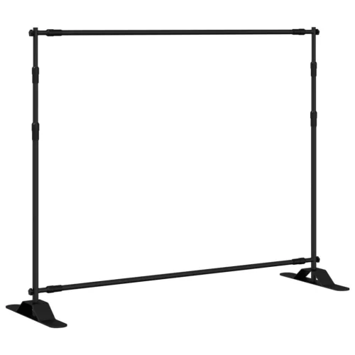  2 db fekete acél háttérállvány 254 x 243 cm