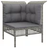  6 részes szürke polyrattan kerti ülőgarnitúra párnákkal