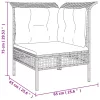  6 részes szürke polyrattan kerti ülőgarnitúra párnákkal