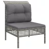  6 részes szürke polyrattan kerti ülőgarnitúra párnákkal