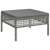  6 részes szürke polyrattan kerti ülőgarnitúra párnákkal