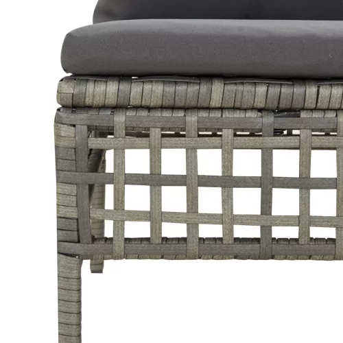  6 részes szürke polyrattan kerti ülőgarnitúra párnákkal