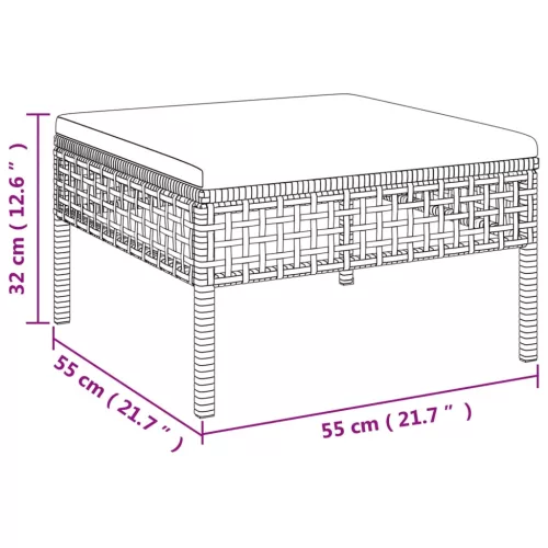  6 részes szürke polyrattan kerti ülőgarnitúra párnákkal