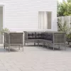  7 részes szürke polyrattan kerti ülőgarnitúra párnákkal