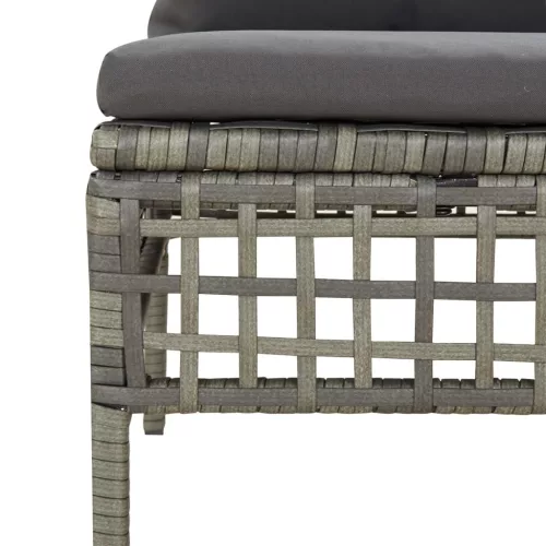  7 részes szürke polyrattan kerti ülőgarnitúra párnákkal