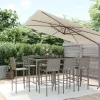  9 részes szürke polyrattan kerti bárszett