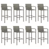  9 részes szürke polyrattan kerti bárszett