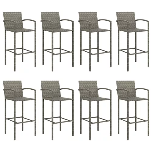  9 részes szürke polyrattan kerti bárszett