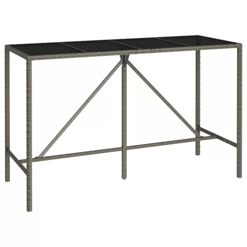  9 részes szürke polyrattan kerti bárszett