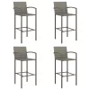 5 részes szürke polyrattan kerti bárszett