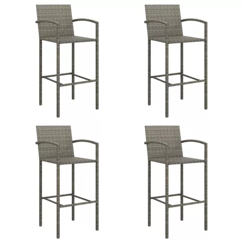  5 részes szürke polyrattan kerti bárszett