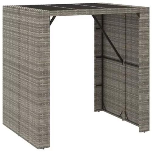  5 részes szürke polyrattan kerti bárszett