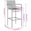  5 részes szürke polyrattan kerti bárszett