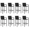  9 részes fekete polyrattan kerti bárszett