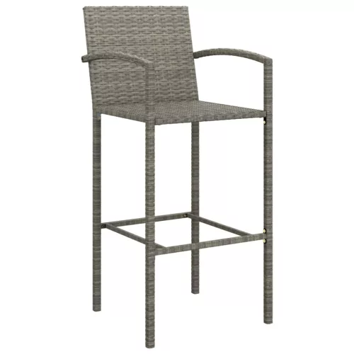  9 részes szürke polyrattan kerti bárszett