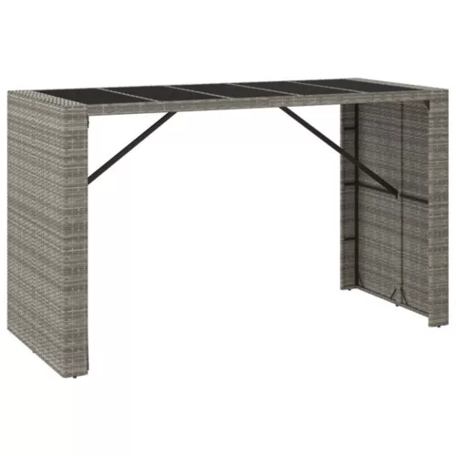  9 részes szürke polyrattan kerti bárszett