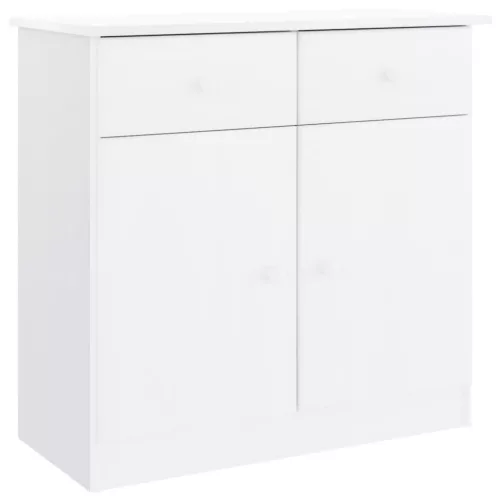  ALTA fehér tömör fenyőfa tálalószekrény 77x35x165 cm