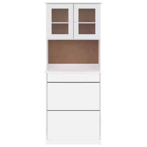  ALTA fehér tömör fenyőfa tálalószekrény 77 x 35 x 188 cm