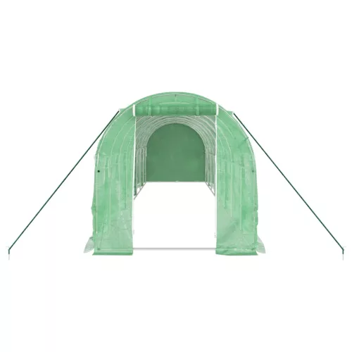  zöld acélvázas melegház 16 m² 8 x 2 x 2 m