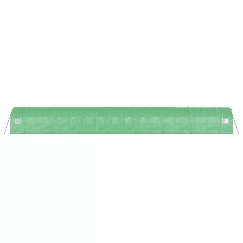  zöld acélvázas melegház 32 m² 16 x 2 x 2 m