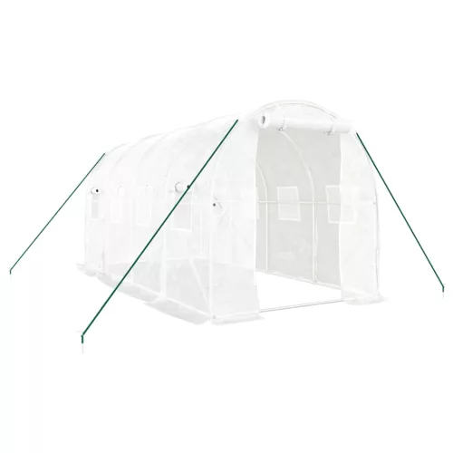  fehér acélvázas melegház 8 m² 4 x 2 x 2 m