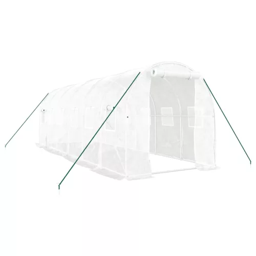  fehér acélvázas melegház 12 m² 6 x 2 x 2 m