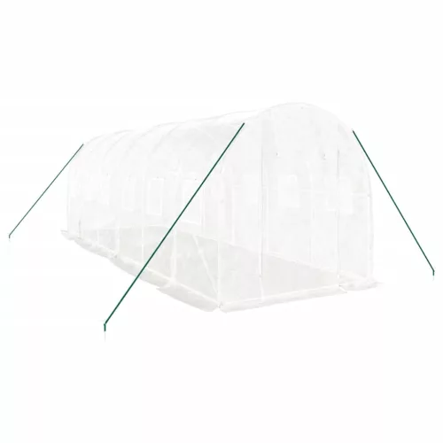  fehér acélvázas melegház 12 m² 6 x 2 x 2 m