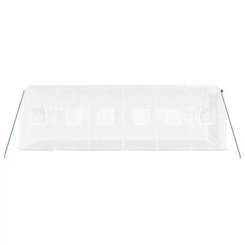  fehér acélvázas melegház 12 m² 6 x 2 x 2 m