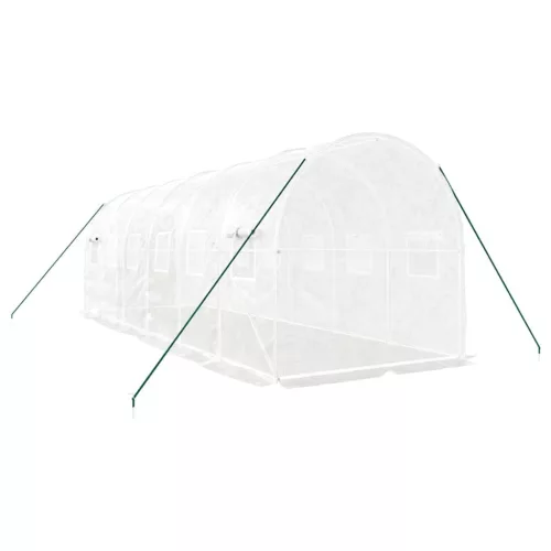  fehér acélvázas melegház 12 m² 6 x 2 x 2 m