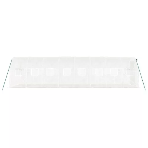  fehér acélvázas melegház 16 m² 8 x 2 x 2 m