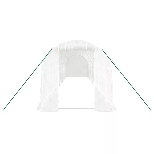  fehér acélvázas melegház 20 m² 10 x 2 x 2 m