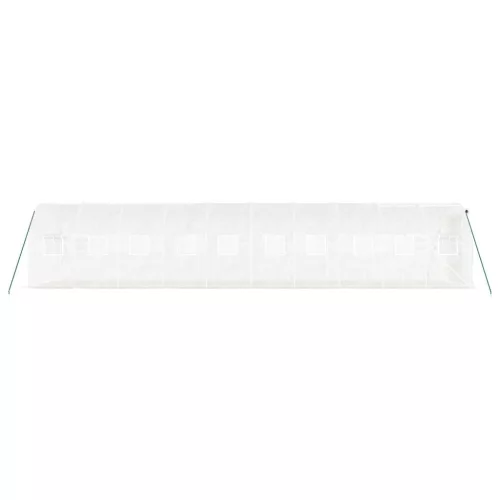  fehér acélvázas melegház 20 m² 10 x 2 x 2 m