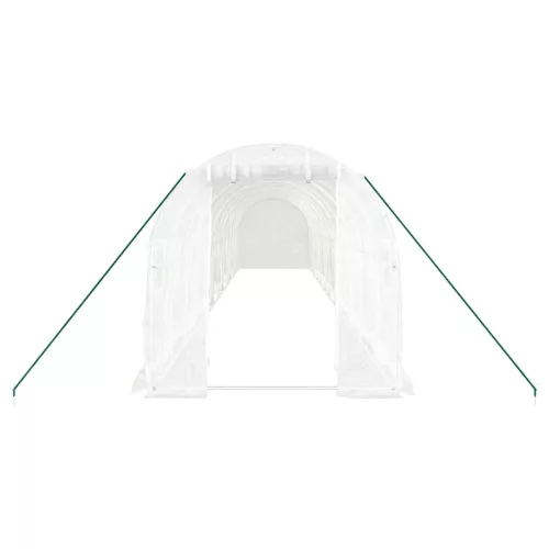  fehér acélvázas melegház 24 m² 12x2x2 m