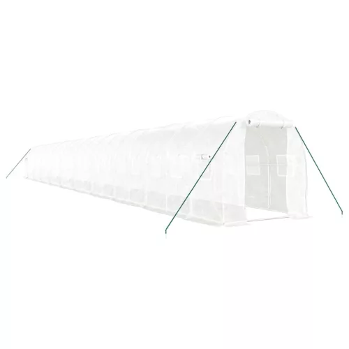  fehér acélvázas melegház 40 m² 20x2x2 m