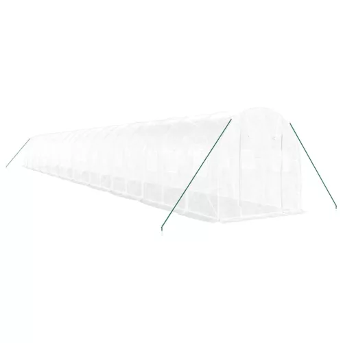  fehér acélvázas melegház 40 m² 20x2x2 m