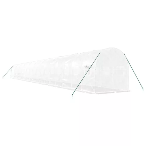  fehér acélvázas melegház 40 m² 20x2x2 m