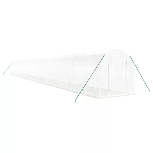  fehér acélvázas melegház 44 m² 22x2x2 m