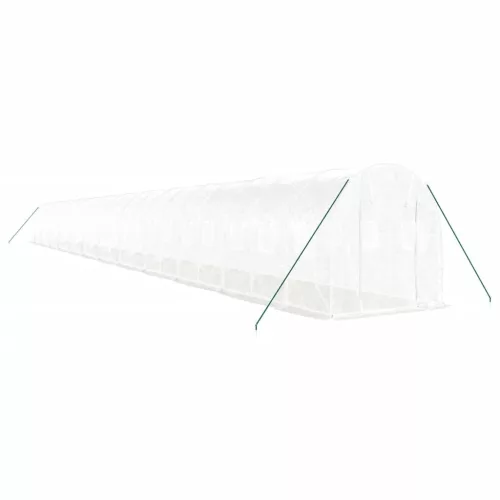  fehér acélvázas melegház 48 m² 24 x 2 x 2 m