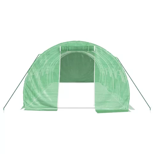  zöld acélvázas melegház 18 m² 6 x 3 x 2 m