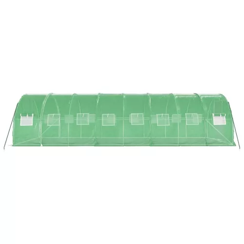  zöld acélvázas melegház 24 m² 8 x 3 x 2 m