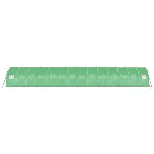  zöld acélvázas melegház 42 m² 14 x 3 x 2 m